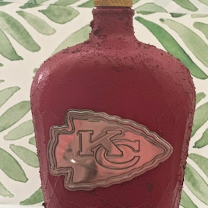Hand Made Home Decor  Decorations NFL Kansas City Chiefs Crown Royal Bottle Emblem