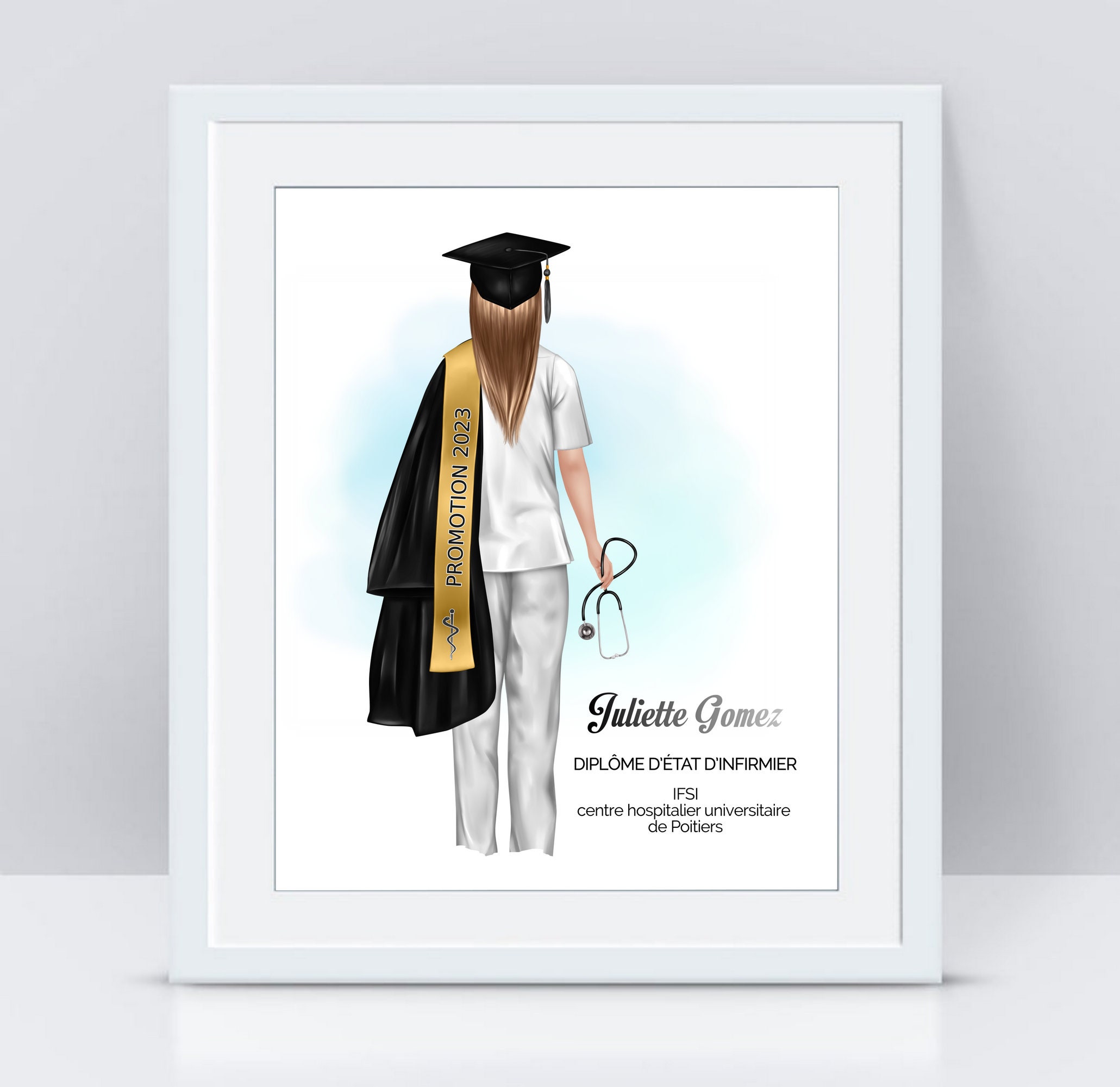 Diplôme Personnalisé Meilleure Infirmière - Certificat Humoristique Avec Prénom, Format Toile, Cadre Ou Plexiglas