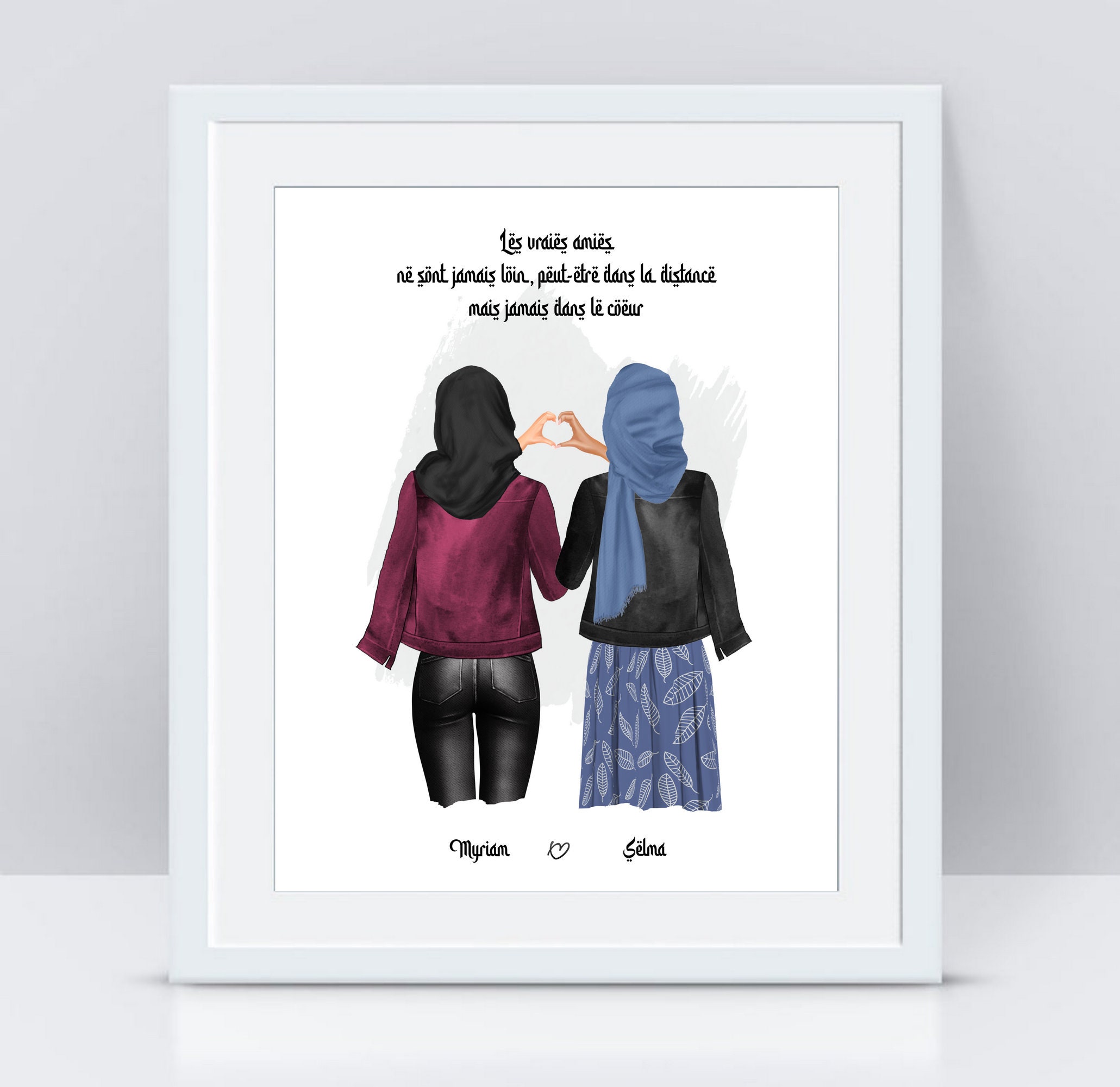 Cadeau amie musulmane, portrait personnalisé cadeau femme musulmane Cadeau  Ramadan Ramadan Moubarak. Affiche islamique Aid Kebir -  France