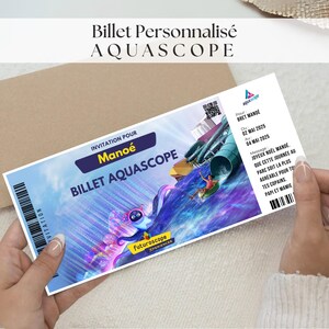Aquascope uitnodigingsticket - Gepersonaliseerd Aquascope Futuroscope verrassingsticket - Aquascope verrassingskaart - Aankondiging waterparkuitje