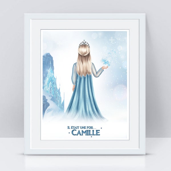 Affiche personnalisée Reines des Neiges - anniversaire reines des neiges - Poster frozen - cadeau personnalisé