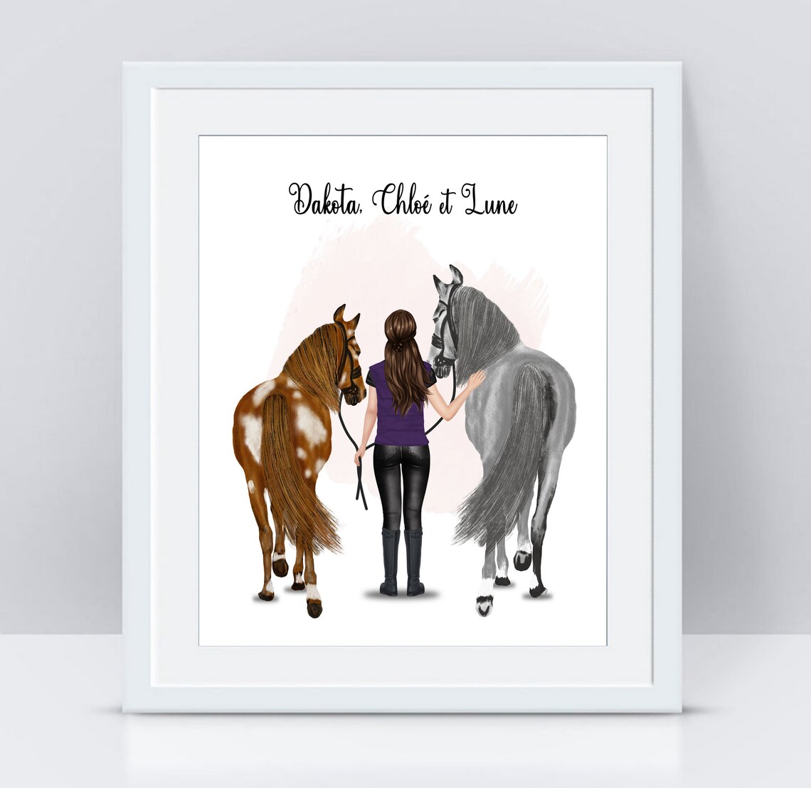Impression photo for Sale avec l'œuvre « Carte d'anniversaire de cavalier de cavalier de cheval » de l'artiste LazyL