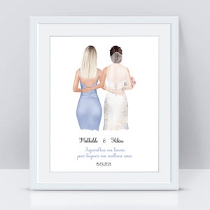 Wedding witness gift portrait wedding witness request personalized portrait image 1