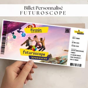 Futuroscope uitnodigingsticket - Gepersonaliseerd Futuroscope verrassingsticket - Futuroscope verrassingskaart - Futuroscope reisaankondiging
