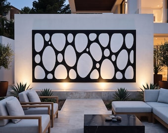 Abstract Patio Screen Panel, Modern Steel Garden Gift