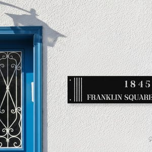 Modern Address Plaque with Cutout Numbers and Custom Street Name