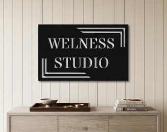 Custom Wellness Studio Sign, Metal Salon Logo Decor