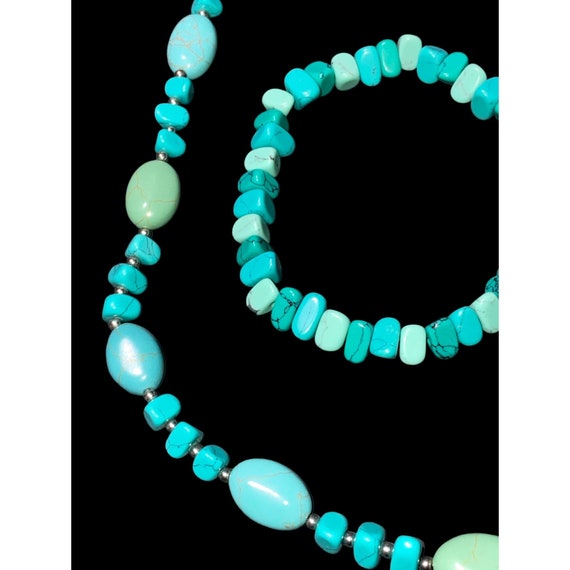 Chaps Necklace Bracelet Faux Turquoise Possibly H… - image 4