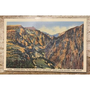 Vintage Grand Canyon National Park Phantom Ranch Postcard By Fred Harvey