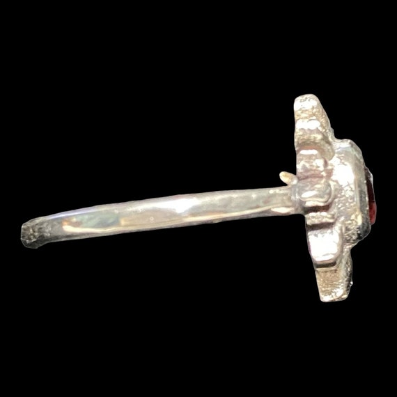 Ring Garnet Sunburst Size 5.75 Faceted 5mm Women … - image 6