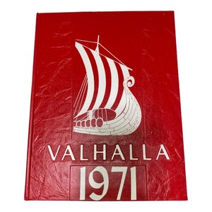 Valhalla 1971 Lynbrook High School Yearbook With Red Hardcover