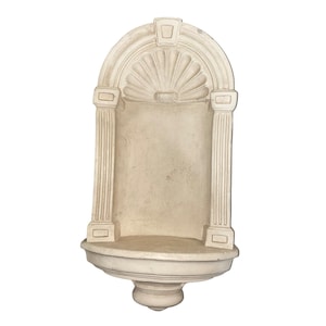 Vintage Wall-Mounted Ceramic Holy Water Font With Ornate Design