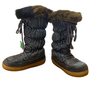Vintage Diadora Womens Fur-Lined Winter Boots Size 41 Italy