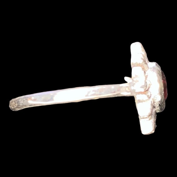 Ring Garnet Sunburst Size 5.75 Faceted 5mm Women … - image 7