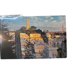 Vintage San Francisco Postcard 1970s Coit Tower & Telegraph Hill Photography Scene