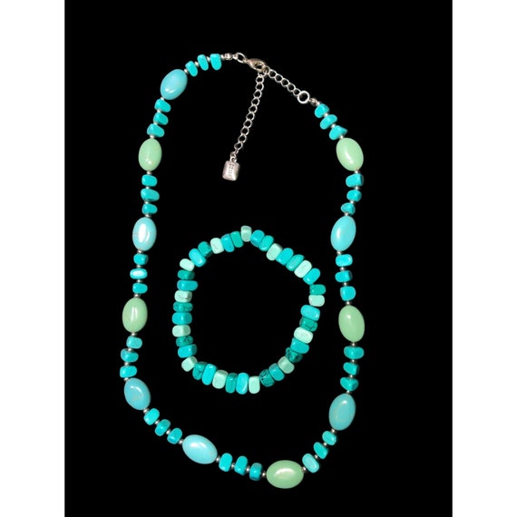 Chaps Necklace Bracelet Faux Turquoise Possibly H… - image 1