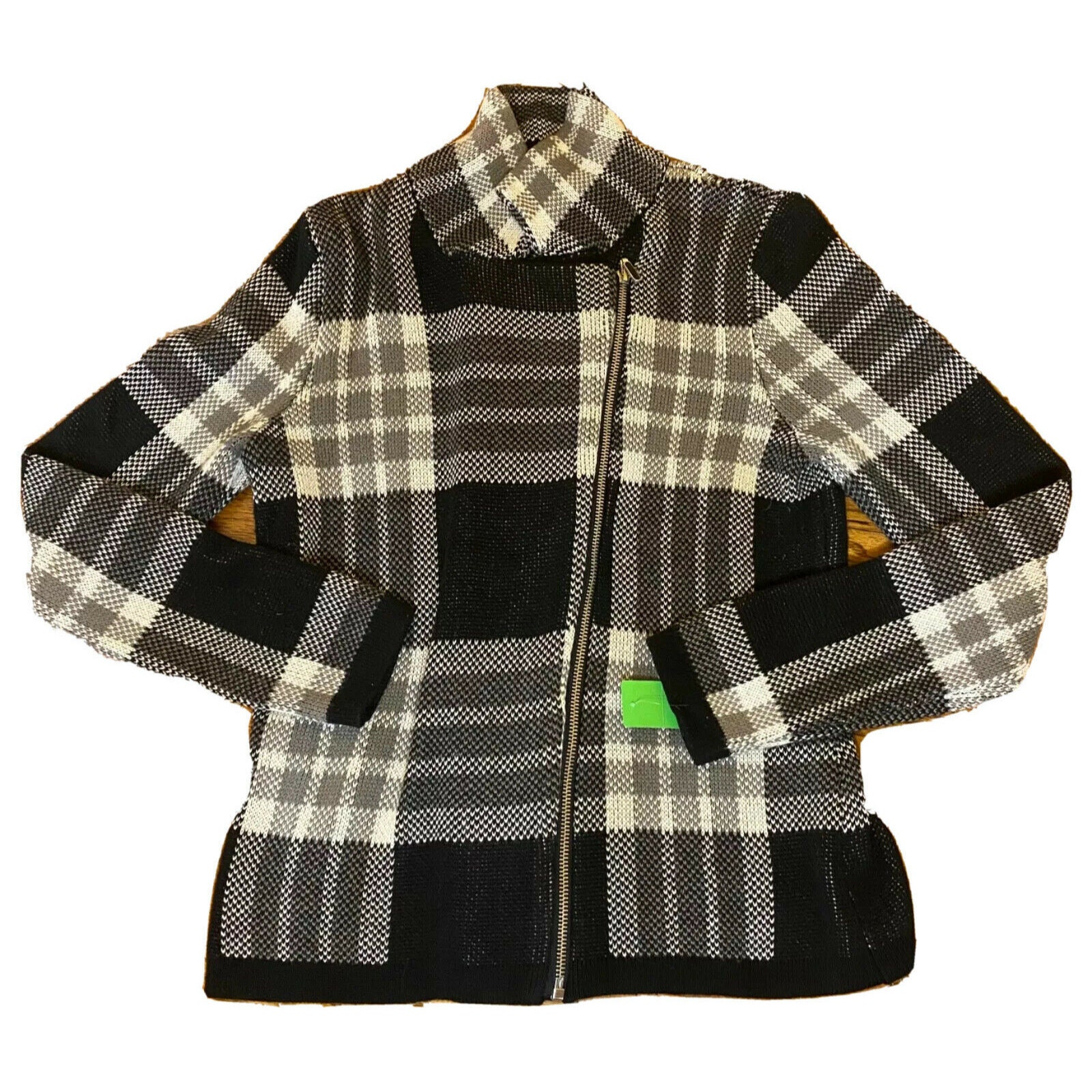 Knitted Plaid Coat - Etsy
