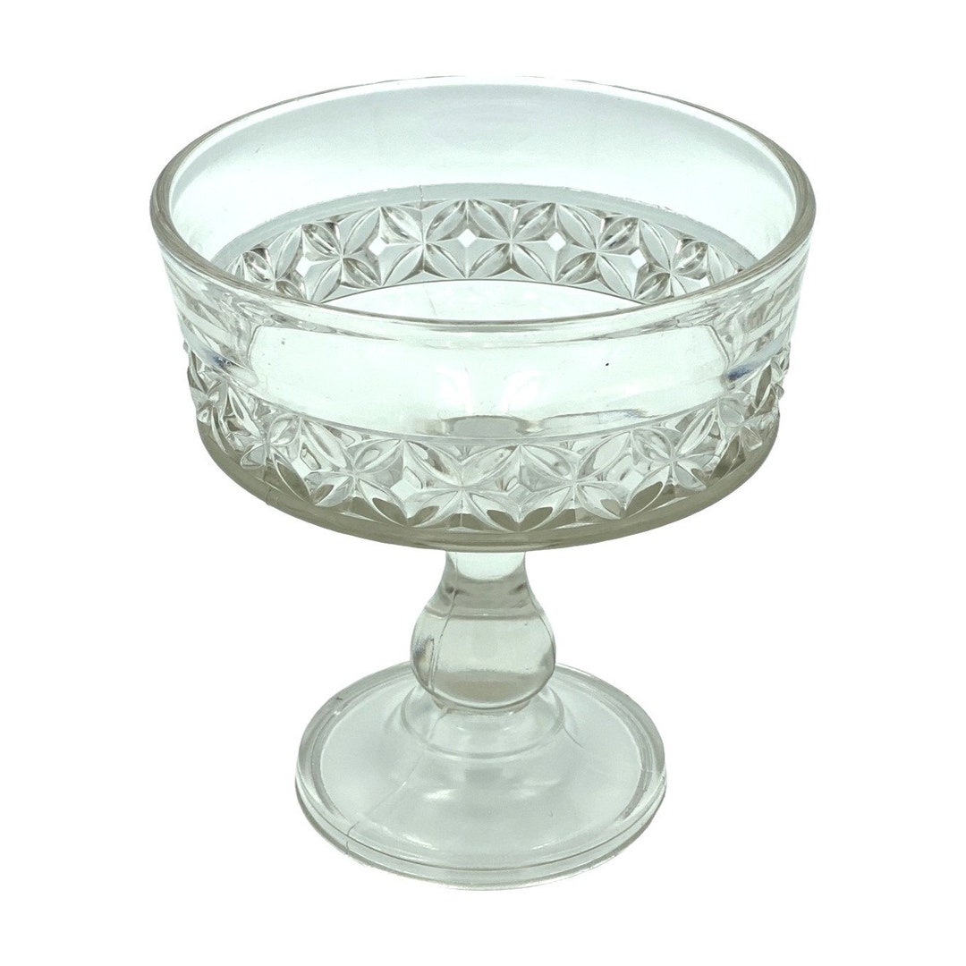 Vintage Pressed Glass Candy Dish 6x6x7 Etsy