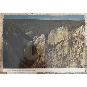 Vintage Yellowstone National Park Postcard &quot;Lower Falls&quot; Artist Point