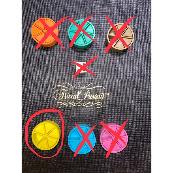 Trivial Pursuit Original Game Wedges Yellow Only 1981 Vintage