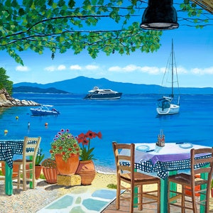 Skiathos Wirtshaus Sklithri 3 A3 Giclee Museums-/Ausstellungsqualität Limitierter Druck