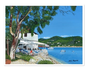Skiathos Taverna Mylos Giclee Museum/Exhibition quality limited edition print