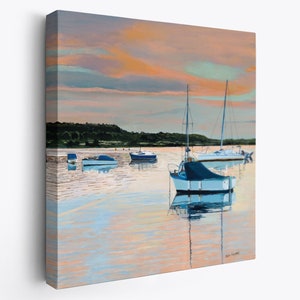 Canvas Wall Art Mudeford Harbour Christchurch for home and office from my original oil painting bringing colour and a vibrancy to any room