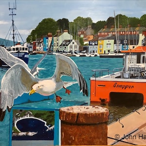 Weymouth-meeuwen Giclee Museum/tentoonstellingskwaliteit A3 Limited Edition-print
