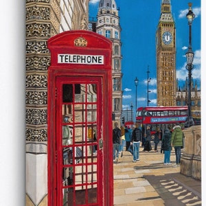 Canvas Wall Art London Big Ben. for home and office from my original oil painting bringing colour and a vibrancy to any room