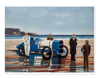 Pendine Beach Sands tribute to Jack Vettriano A3 16 x 12 inch Giclee Museum/Exhibition quality limited edition print