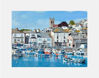 Brixham Harbour Mounted Giclee Museum/Exhibition quality Limited edition print