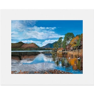 Derwent Water Mounted The Lake District Giclee Museum/Exhibition quality limited edition print