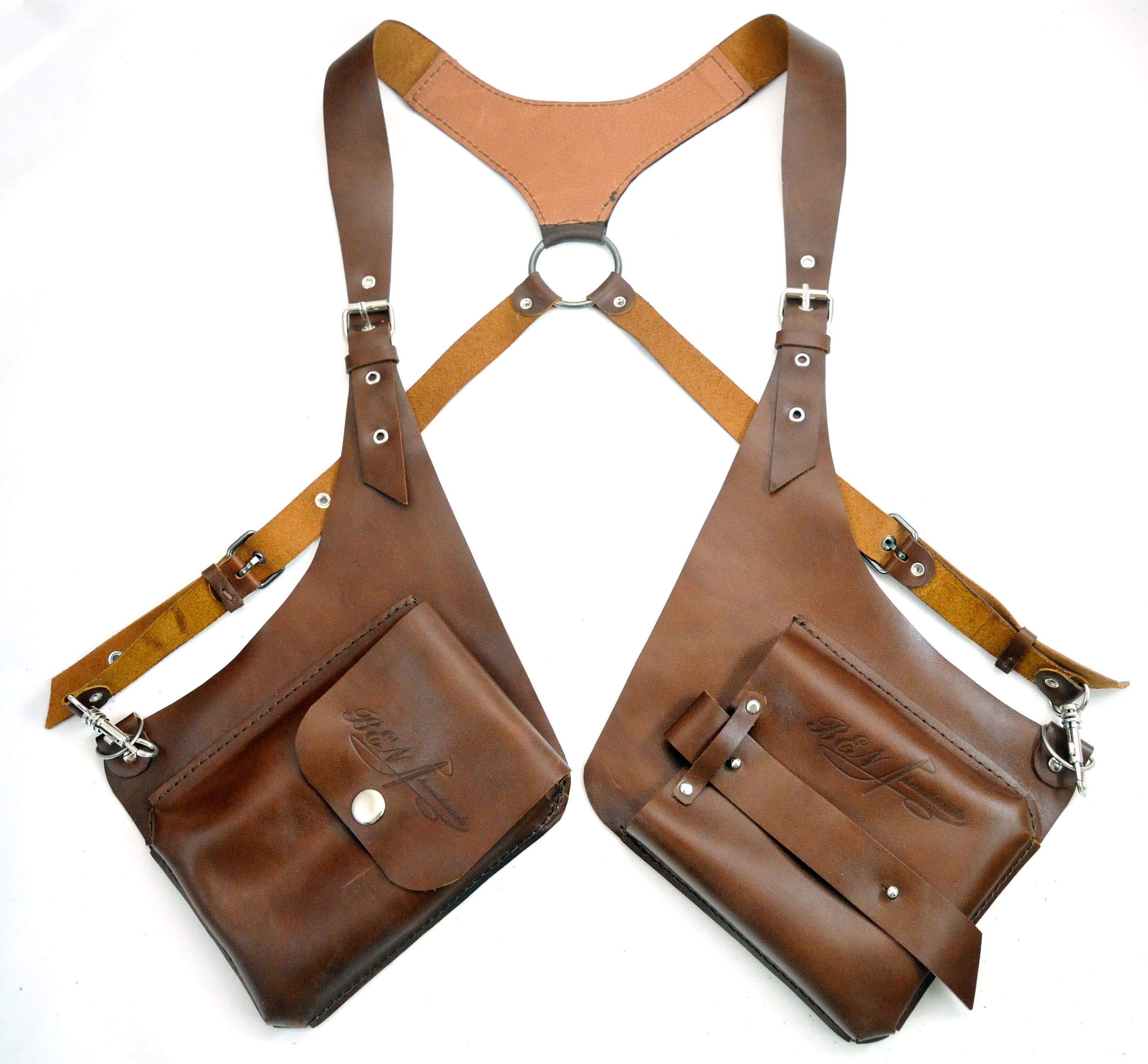 Leather bag Holster. The shoulder bag is brown. Leather case Etsy