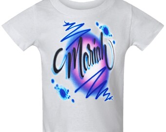 Diseño de nombre personalizado en zigzag con escritura de aerógrafo