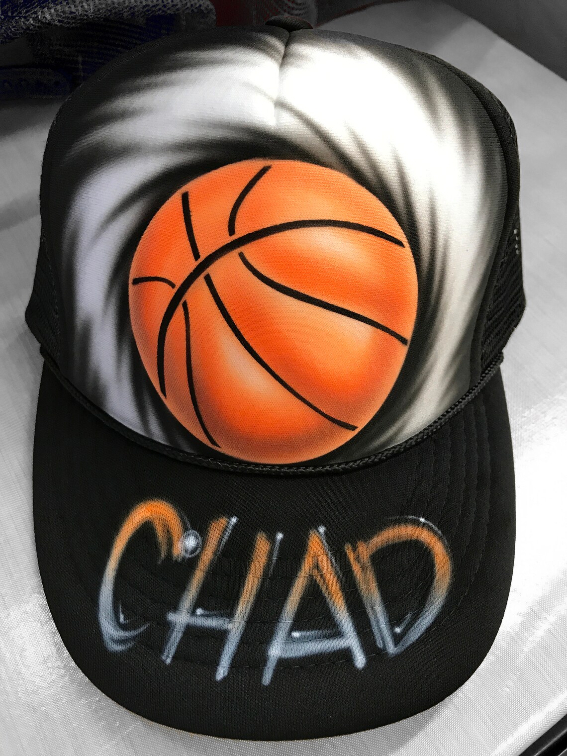 Basketball Name Hat Trucker Hat Flat Brim Hat Custom Baseball Etsy