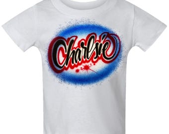 Diseño de nombre personalizado con salpicaduras de contorno de escritura con aerógrafo