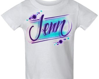 Diseño de nombre personalizado con guiones de líneas básicas de aerógrafo