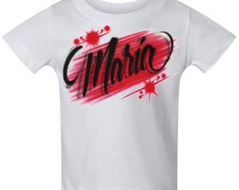 Diseño de nombre personalizado con aerógrafo