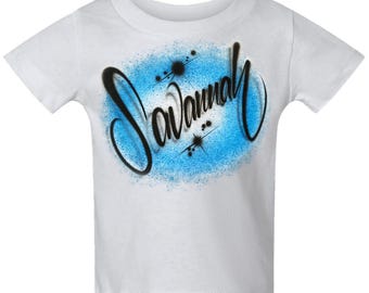 Diseño de nombre personalizado con salpicaduras de escritura con aerógrafo