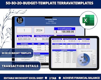 50/30/20 Budget Template Monthly Budget Planner Spreadsheet | Paycheck Budget Tracker | Weekly Budget | Google Sheets Budget Income Tracker