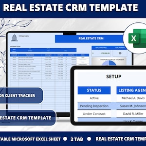 Real Estate CRM Template  Realtor Client Tracker | Lead Management Spreadsheet | Client Organizer | Real Estate Agent CRM | Excel Sheet CRM