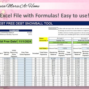 DEBT SNOWBALL CALCULATOR & Tracking Tool - Inspirado por Dave Ramsey