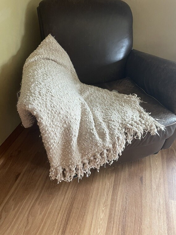 Pier 1 Imports Throw Blanket Cream Color Fringe 70x50 Etsy Canada
