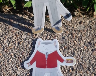 Mr. Rogers Fancy Cat Die-Cut Sticker