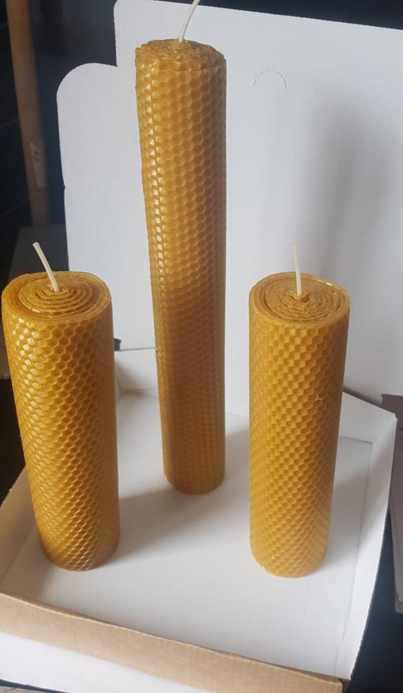 Beeswax Large Pillar Candles X 6 Handmade With Pure Uk Sourced Etsy
