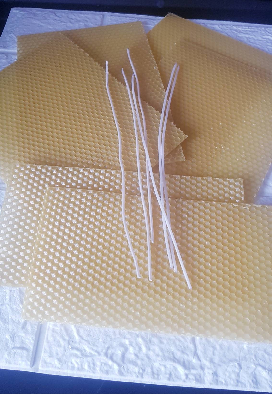 Beeswax Candle Rolling Kit for 6 Candles Complete With Wicks. Etsy UK