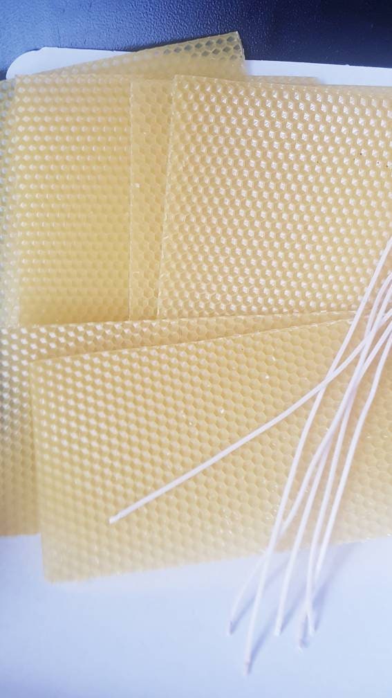 Beeswax Candle Rolling Kit for 6 Candles Complete With Wicks. Etsy UK