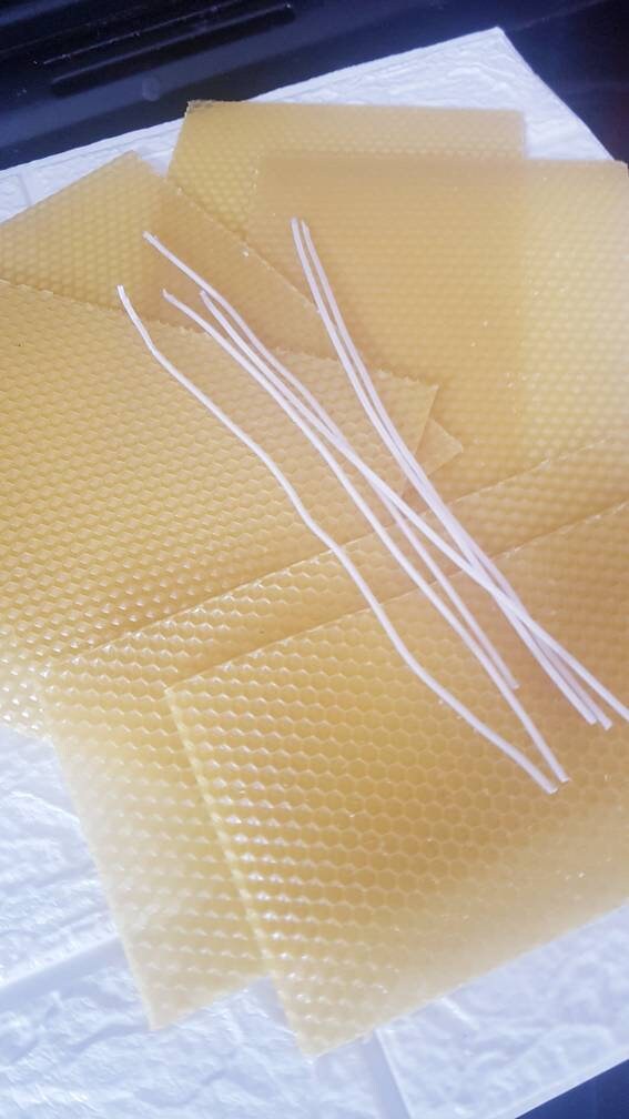 Beeswax Candle Rolling Kit for 6 Candles Complete With Wicks. Etsy UK