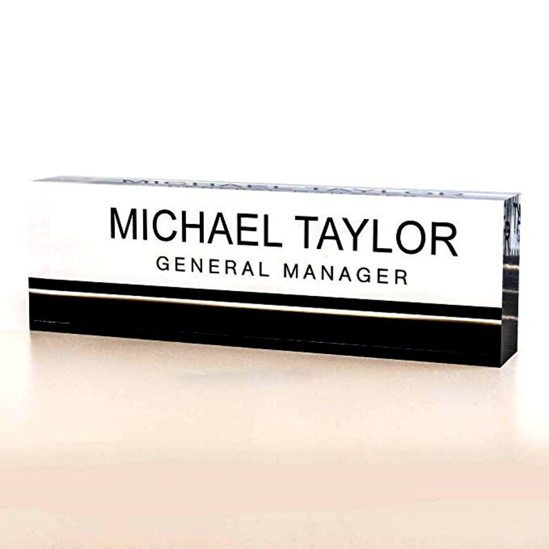 Custom Desk Name Plate Personalized Printed on Premium Clear Etsy UK
