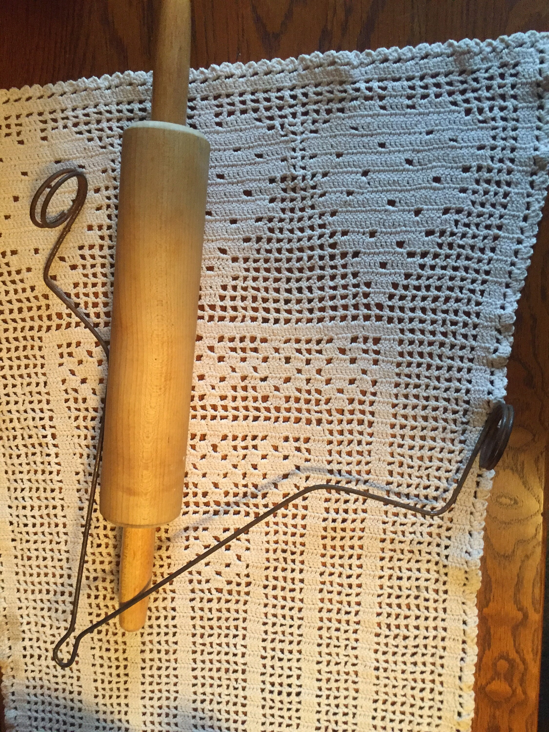 Vintage Wire Rolling Pin Holder and Rolling Pin Etsy